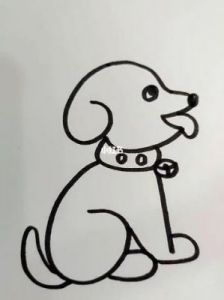 一年级狗狗画 怎样画一排小狗狗